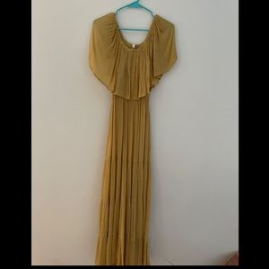 Mustard Off the Shoulder Maxi Dress